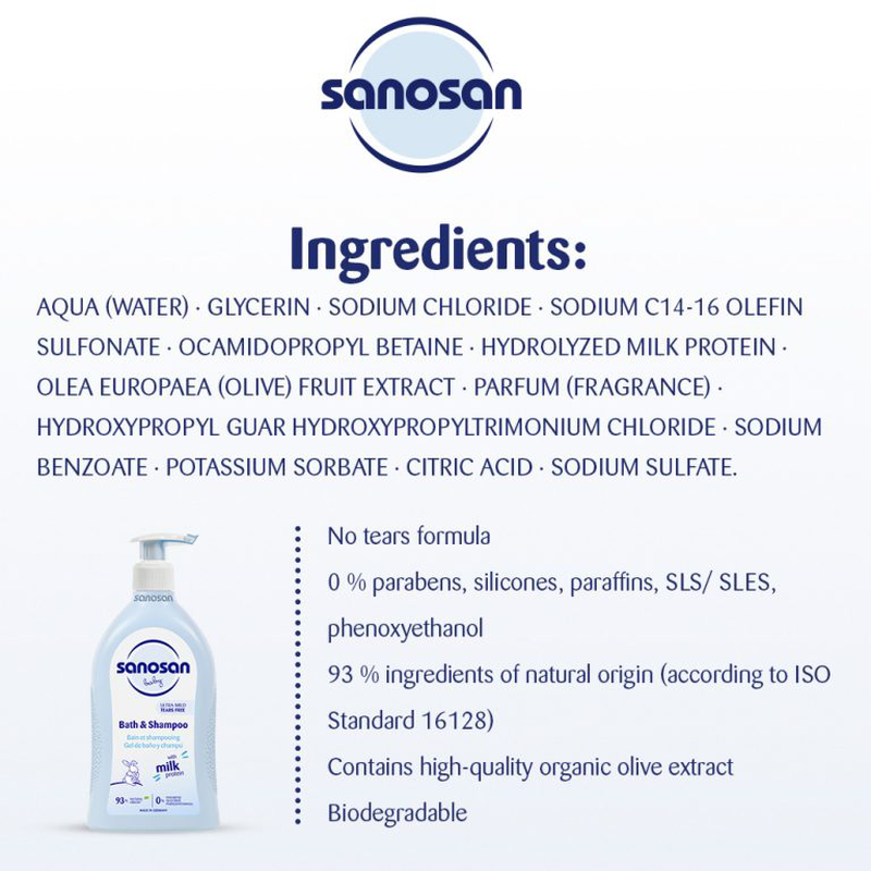 Sanosan baby bath & shampoo, , medium image number null