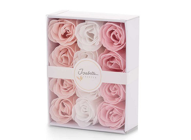 Isabelle laurier luxury gift box with 12 soap confetti roses peach, , medium image number null