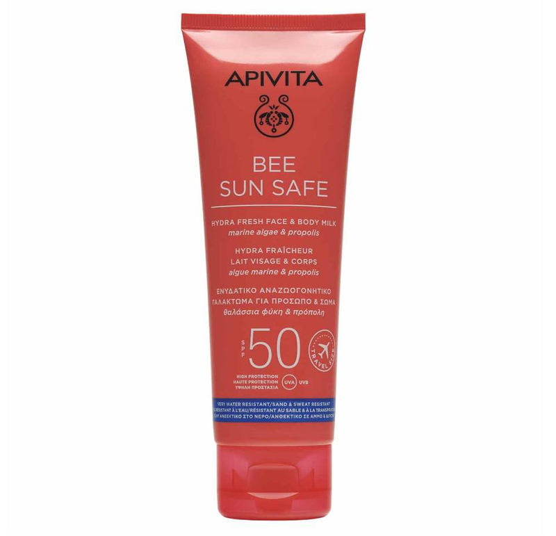 Apivita bee sun safe hydra fresh face & body milk SPF50 x 100ml - travel size, , medium image number null