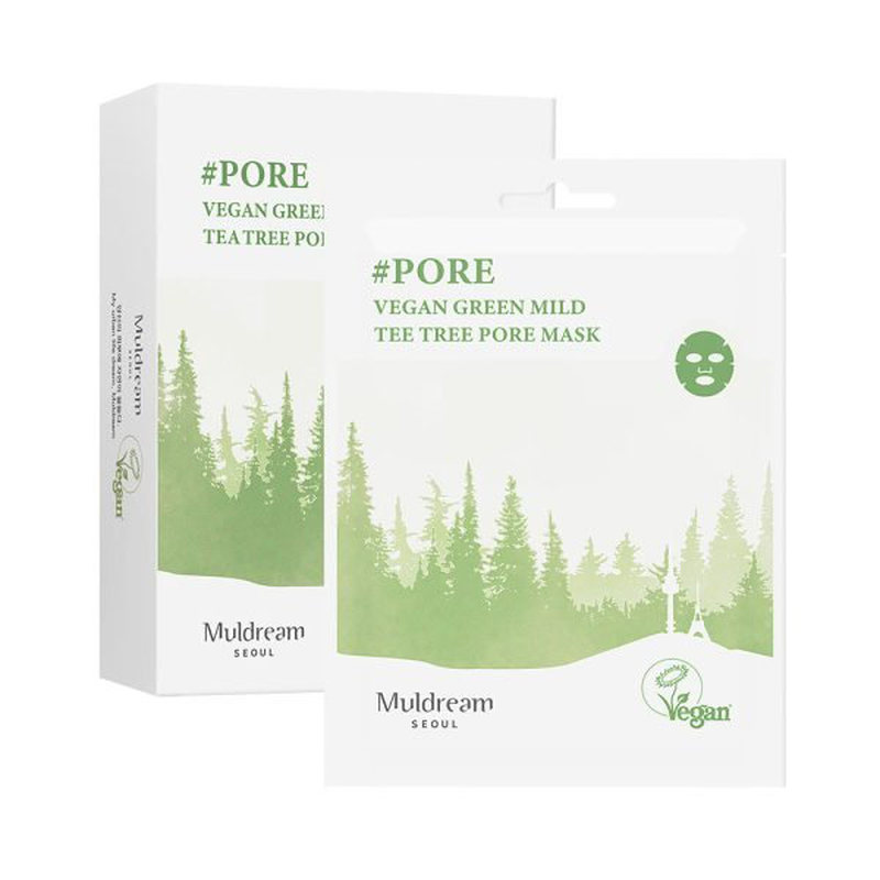 Muldream vegan green mild tea tree pore mask image number null