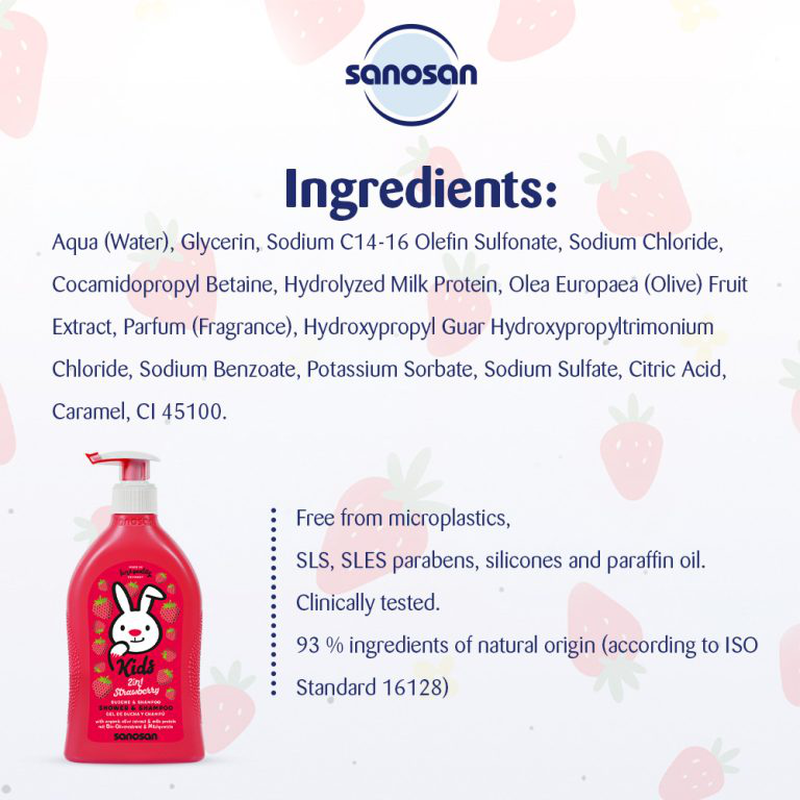 Sanosan kids shower & shampoo strawberry, , medium image number null