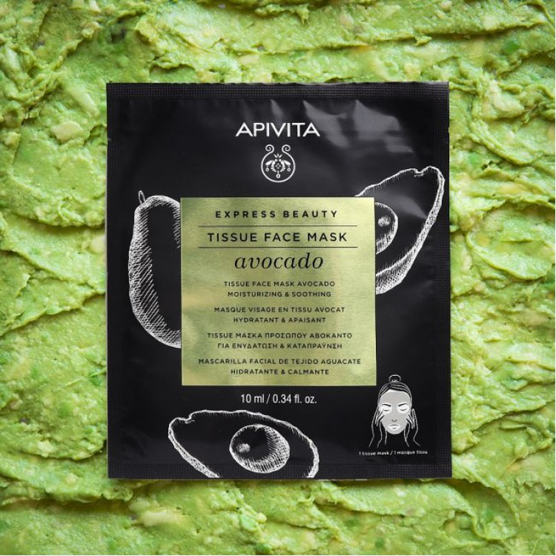 Apivita express beauty tissue face mask avocado moisturising & soothing x 10ml, , medium image number null