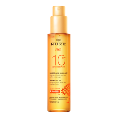 Nuxe sun tanning oil low protection for face and body 10 SPF 150ml