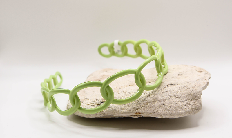 Hairband neon green chain, , medium image number null