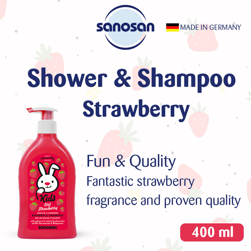 Sanosan kids shower & shampoo strawberry, , medium image number null