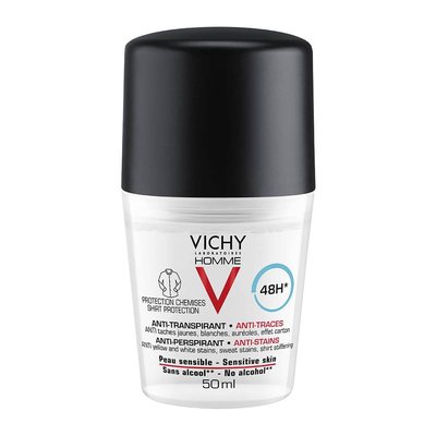 Vichy homme 48h antiperspirant deodorant anti-mark roll on 50ml