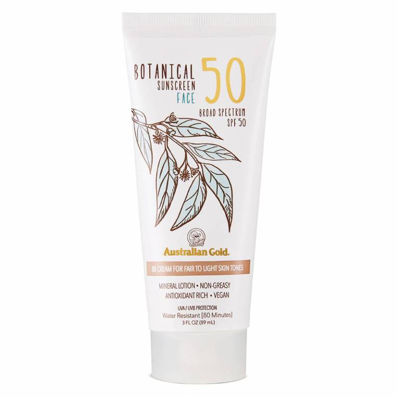 Australian gold botanical sunscreen face SPF50 tinted cream for fair to light skin tones x 89ml, , medium image number null