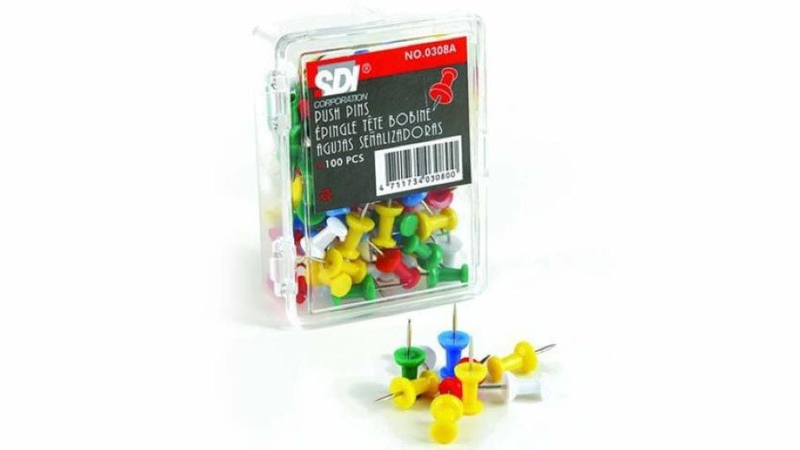 Sdi push pins coloured 100 pcs box, , medium image number null