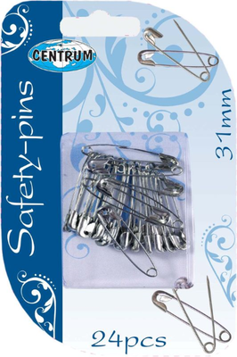 Safety pins 31mm 24pcs /blister packing