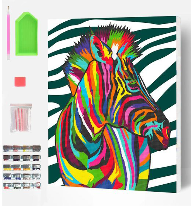 Zebra diamond canvas, , medium image number null