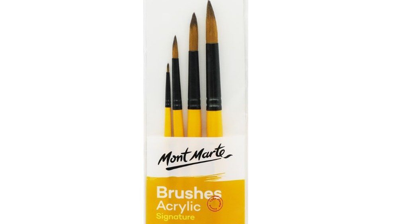 Mont marte gallery series paint brush set - acrylic 4pc, , medium image number null