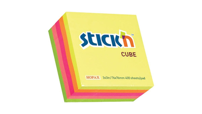 Stick n notes 400 sht rainbow cube 75*75