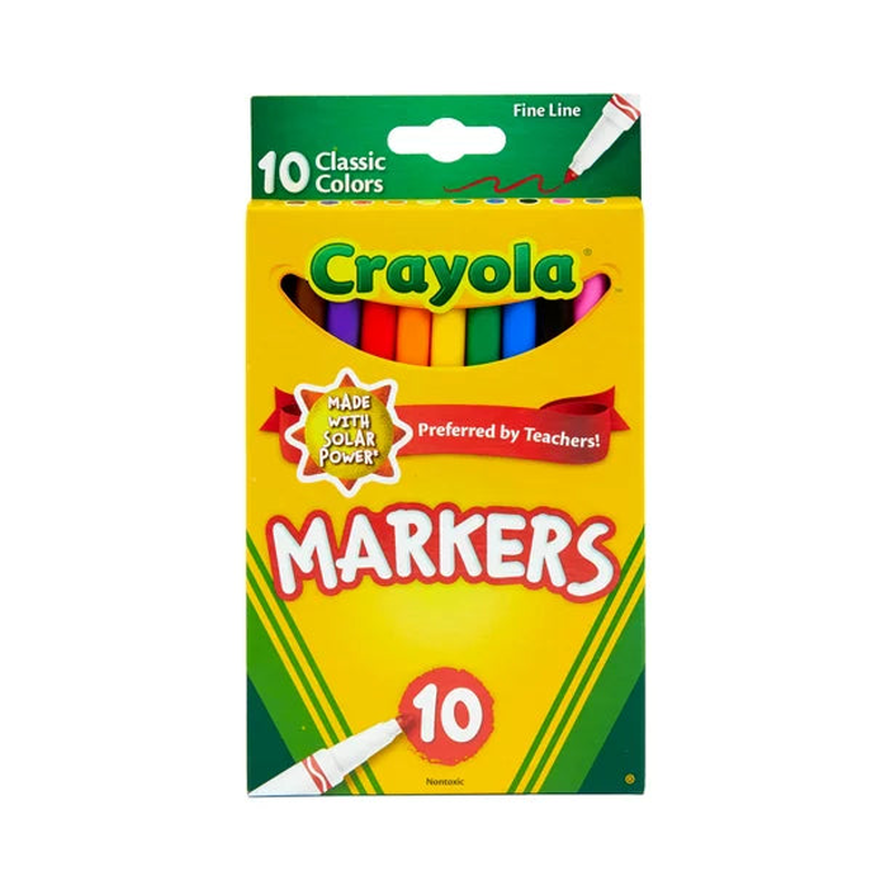 Crayola classic thin line marker set, 10 count, , medium image number null