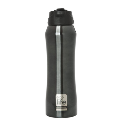 Ecolife thermos with inner straw black x 550ml