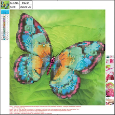 Diamond painting kit butterfly 30*30 cm 5d centrum