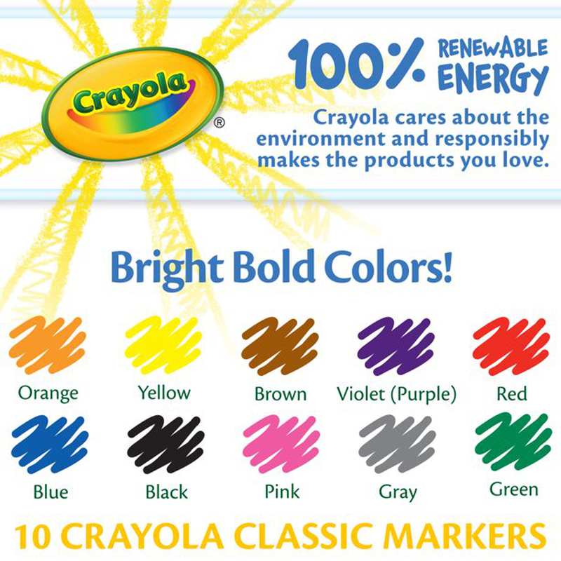 Crayola classic thin line marker set, 10 count, , medium image number null