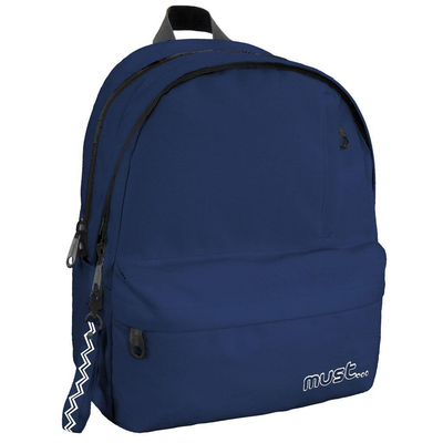 School Backpack Must monochrome rpet Blue Navy 2 Main cases