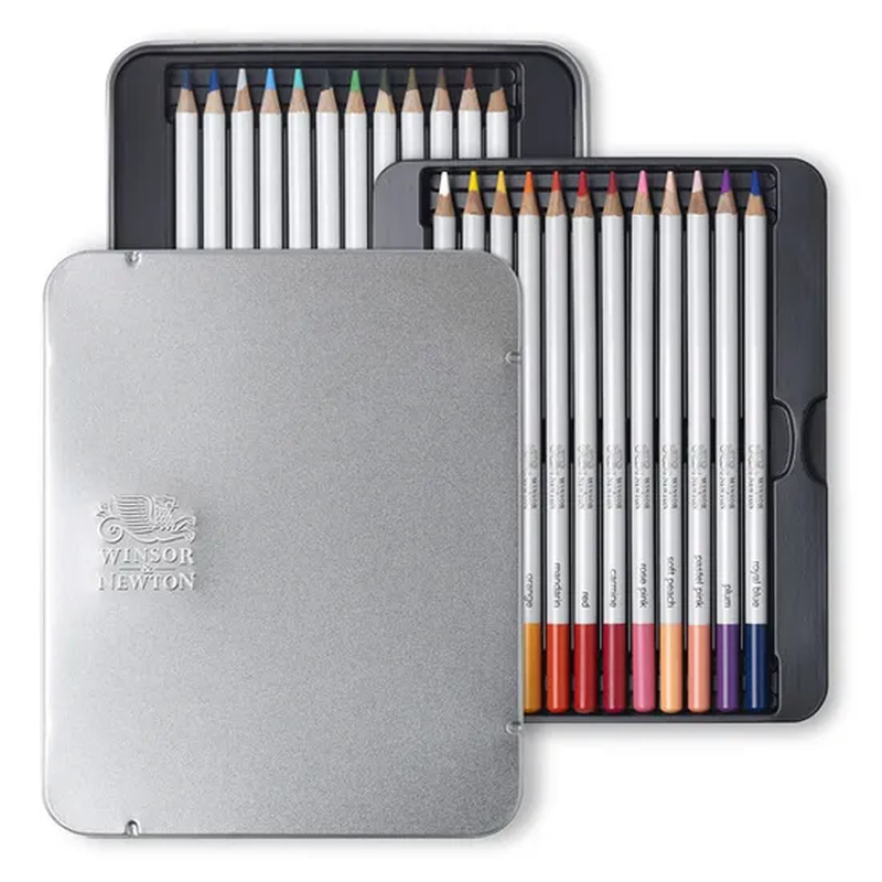 Winsor & newton studio pencils collection colouring pencil tin of 24, , medium image number null