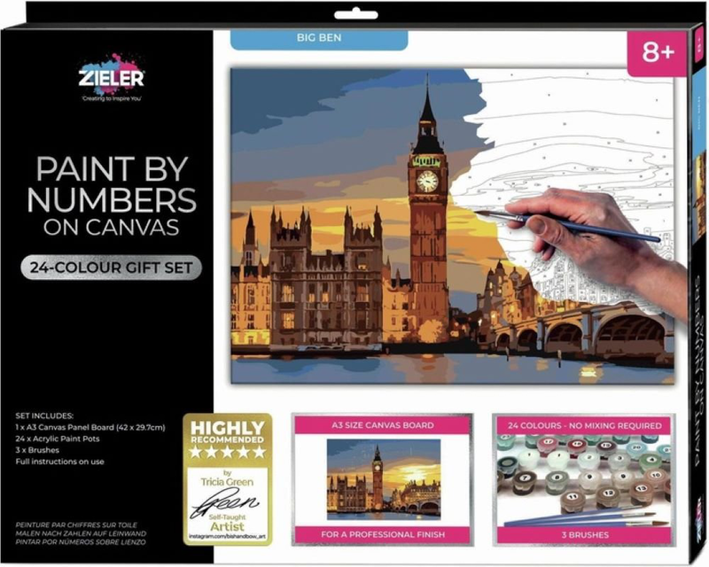 Zieler paint by numbers on canvas big ben, , medium image number null