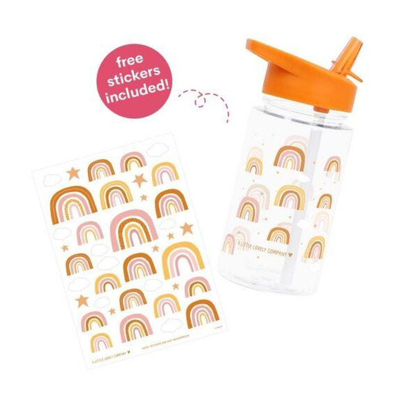 A little lovely company drink bottle rainbows 450ml + free stickers, , medium image number null