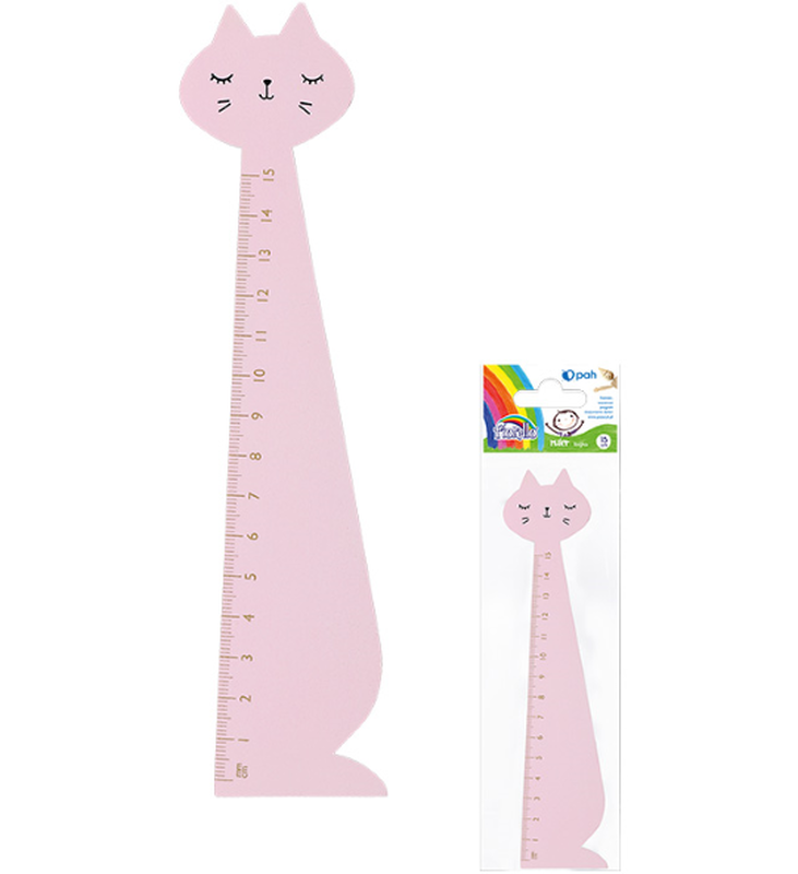 Ruler wooden pink cat, , medium image number null