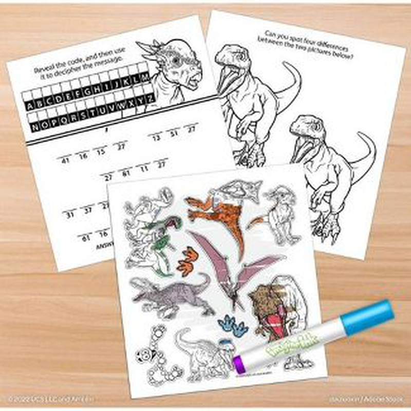 Jurassic world imagine ink sticker book: unleash prehistoric adventures - 10 pages of dinosaur fun with stickers, , medium image number null