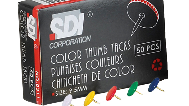 Sdi thumb tucks coloured 50 pcs box, , medium image number null