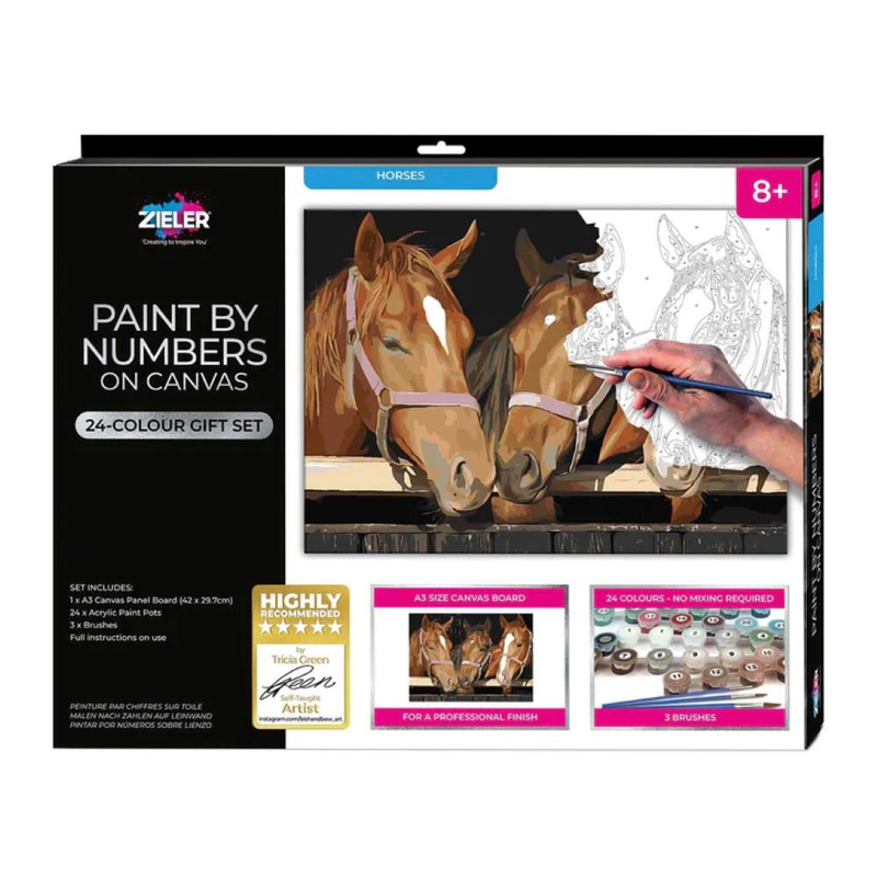 Zieler paint by numbers on canvas-horses, , medium image number null