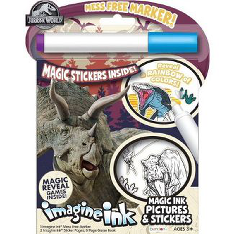 Jurassic world imagine ink sticker book: unleash prehistoric adventures - 10 pages of dinosaur fun with stickers, , medium image number null