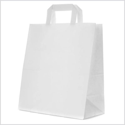 Gold paper bags kraft white 22+10*28 90gr