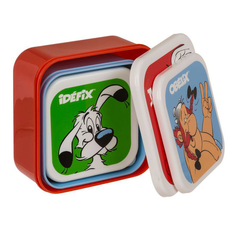 Lunch box set of 3, asterix, obelix & idefix,, , medium image number null