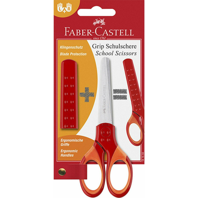 Faber castell school scissor grip red blister