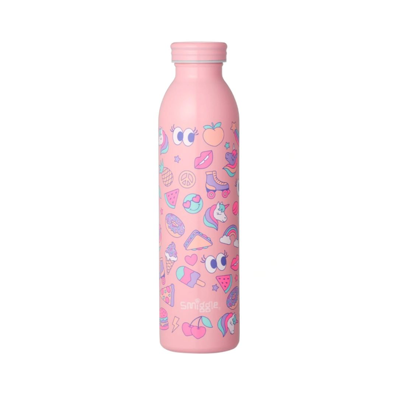 Smiggle slimline stainless steel drink bottle - pink, , medium image number null