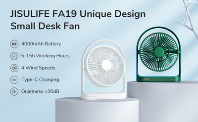 Jisulife desktop portable fan fa19a green •super quiet & all-round Air supply 