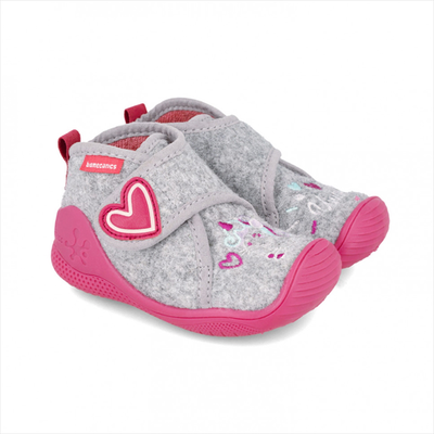 Biomecanics slippers in grey with pink