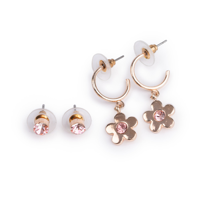 Great pretenders boutique chic bejewelled blooms earrings, 2 pair