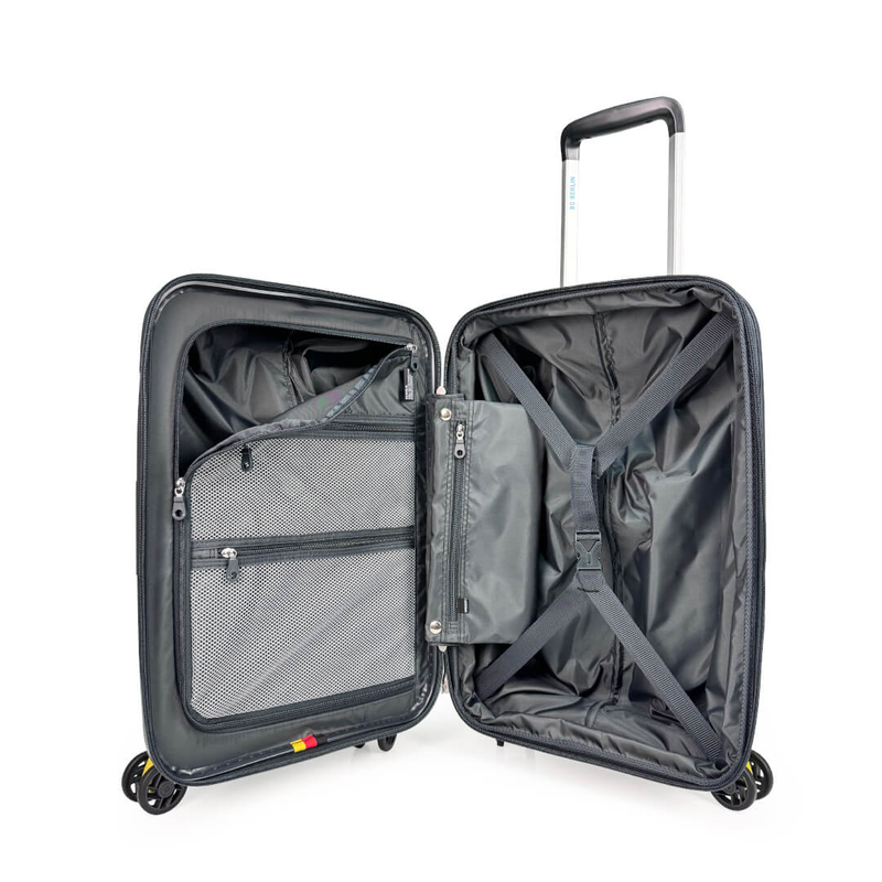 Bg berlin - zip² cabin size/carry-on (4 wheel), double security zipper, 55cm/20in luggage 10kg suitcase image number null