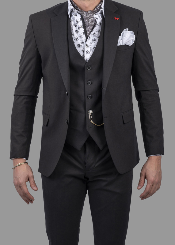 Dzine basic 3piece slim fit suit image number null