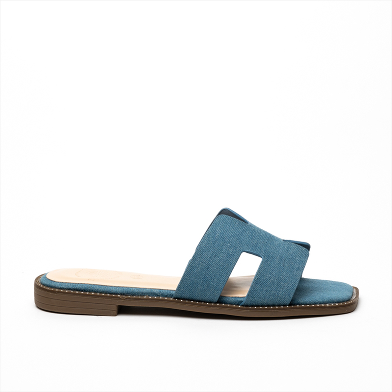 Athenais flat sandals with strass or denim image number null