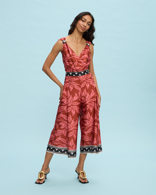 Jumpsuit satin printed