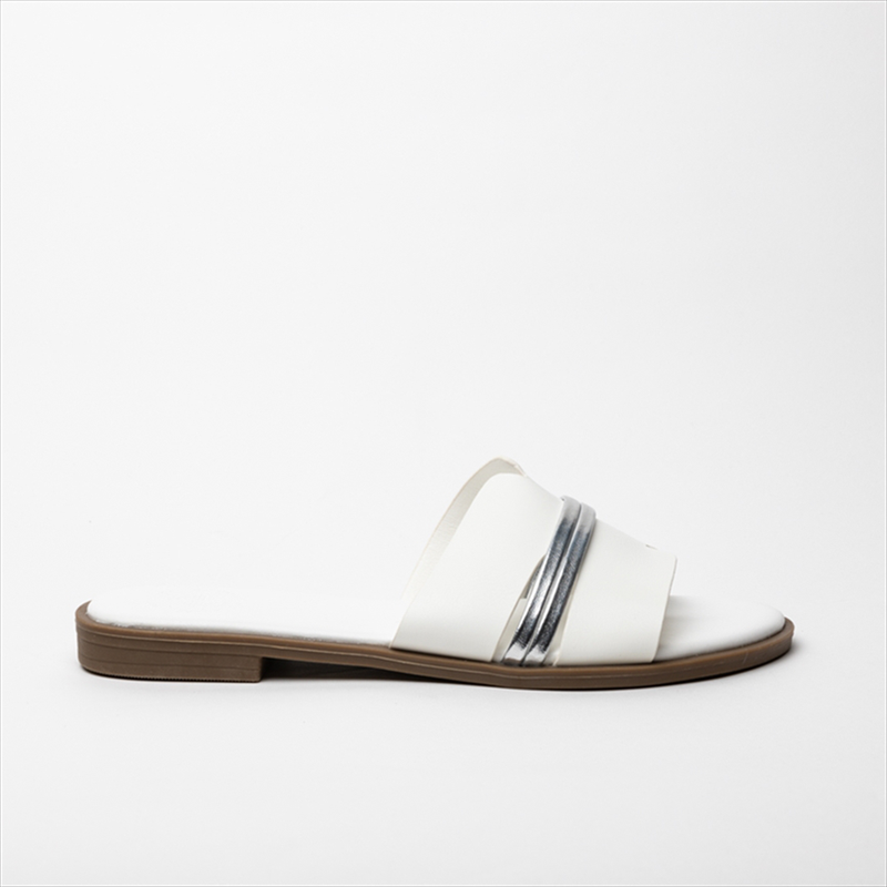 Athenais flat sandals with metallic detail image number null