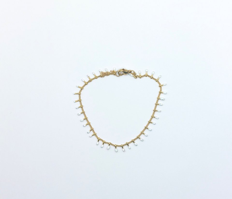 Pearly white anklet, , medium image number null