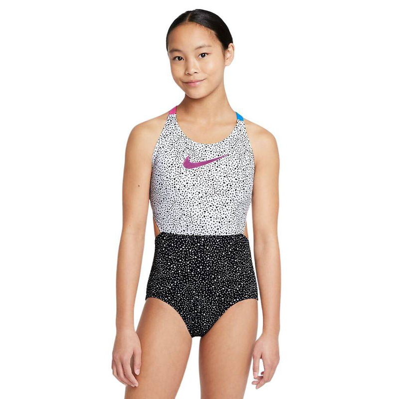 Girls water dots crossback one piece swimsuit image number null