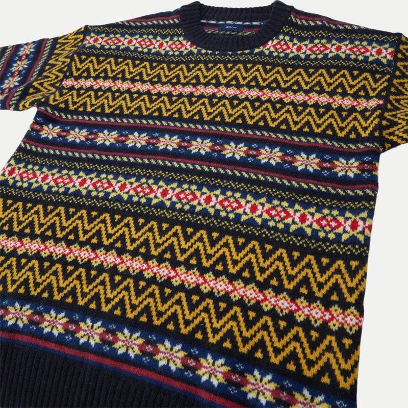 Fair isle c-neck.marine.πλεκτο image number null