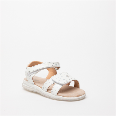 Kido double velcro white star sandal