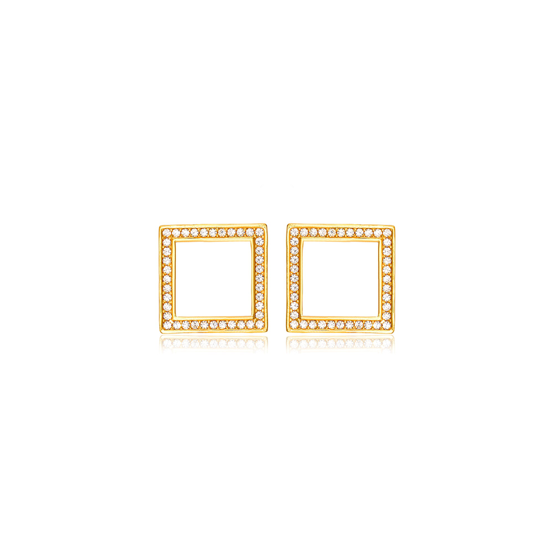 Cupid x gold square s earrings, , medium image number null