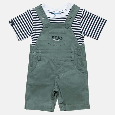 Dungaree with navy t-shirt 