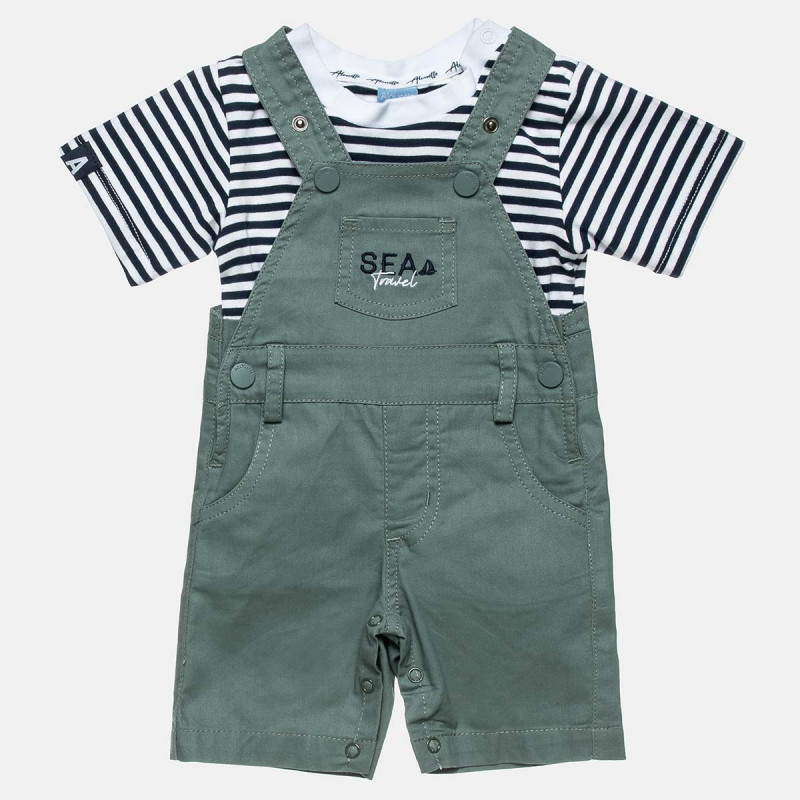 Dungaree with navy t-shirt  image number null