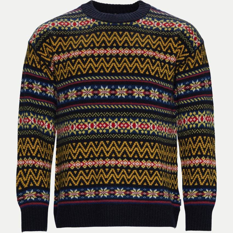 Fair isle c-neck.marine.knit image number null