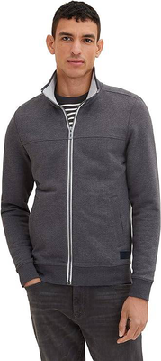 Cutline sweat jacket top mens dark grey melange